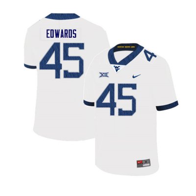 Men's West Virginia Mountaineers NCAA #45 Jason Edwards White Authentic Nike Stitched College Football Jersey CV15T83WT